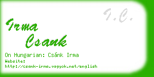 irma csank business card